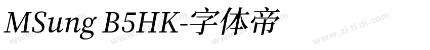 MSung B5HK字体转换